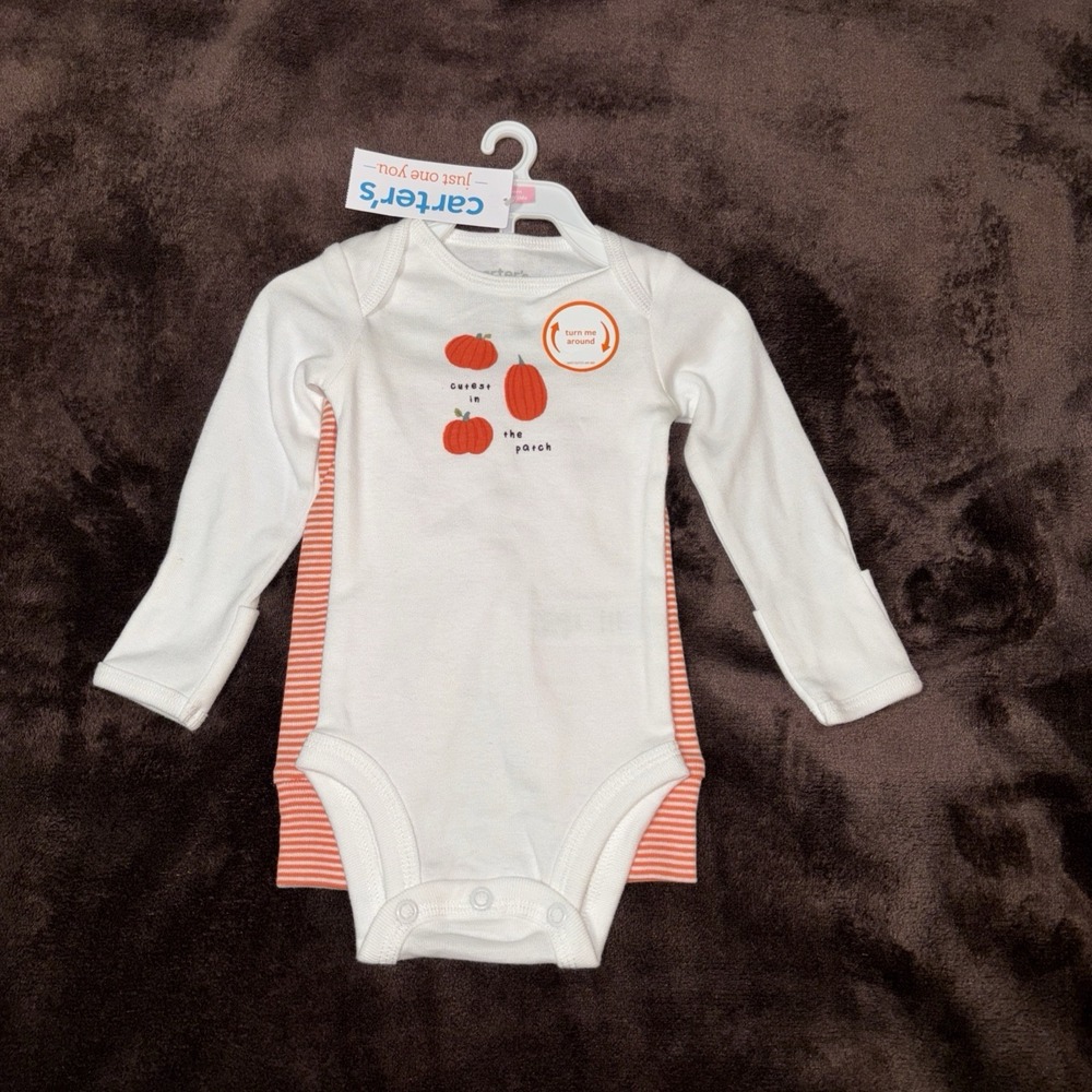 Baby's Carter's Pumpkin Outfit Set Size Newborn NWT Adorable For Thanksgiving